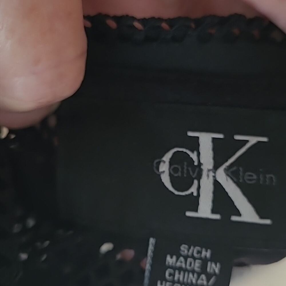 Calvin Klein Blk Sheer Cap Sleeve Swimsuit Coverup.  Sz Med/Lg - Picture 3 of 4
